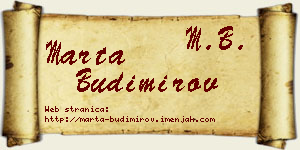 Marta Budimirov vizit kartica